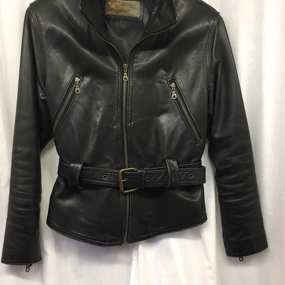Gold Guard Jackets & Blazers - 𝅺Moto style belted heavy leather jacket GUC